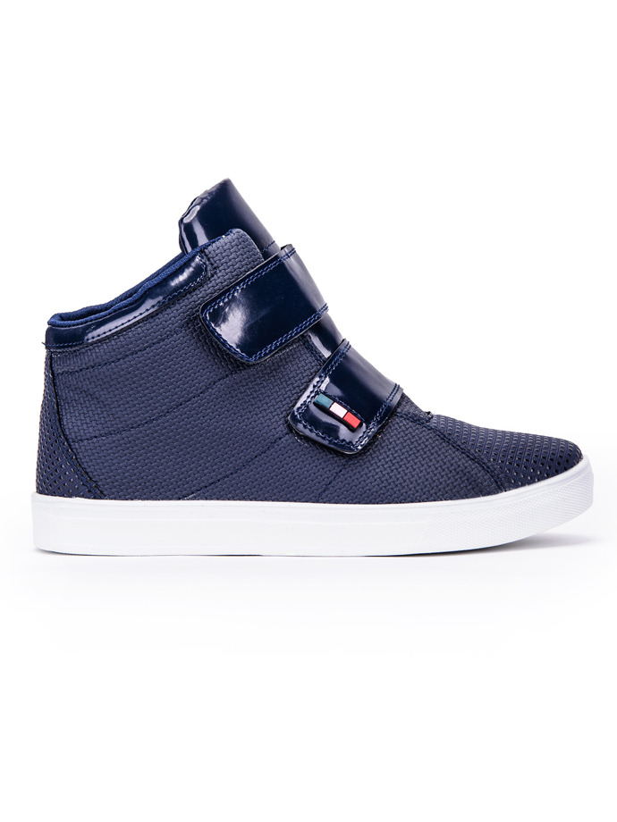 Men's ankle-high trainers - navy T039