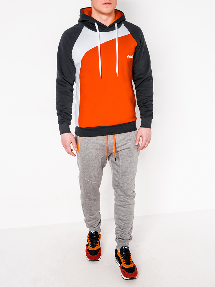 Men's hoodie MIGUEL - dark grey/orange