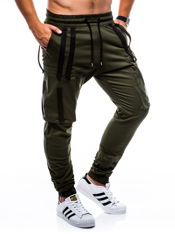 Men's pants joggers - khaki P671