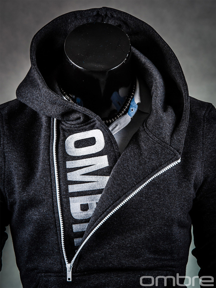 Men's printed hoodie DENIS - dark grey