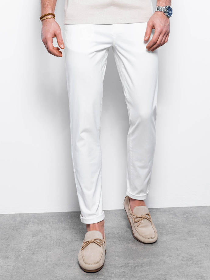 Pánské chino kalhoty - bílá P894