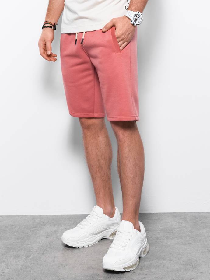 Pánské krátké šortky s kapsami - růžové V19 OM-SRBS-0109