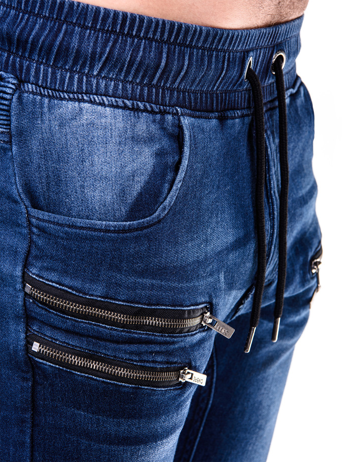 Pánské riflové jogger kalhoty P405 - námořnická modrá