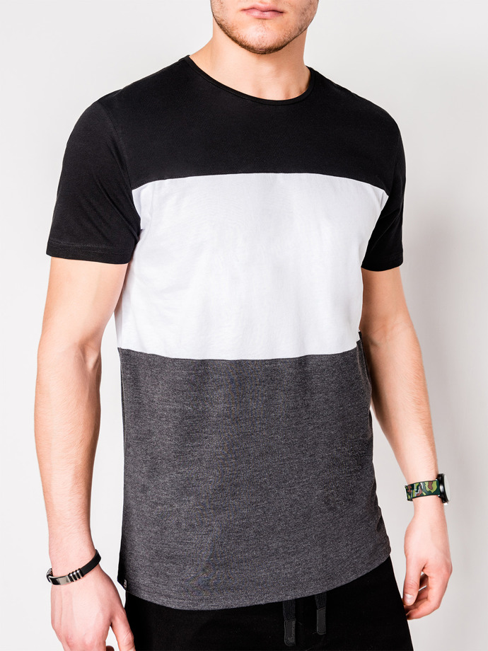 Pánské tričko bez potisku - černá/grafitová S1005