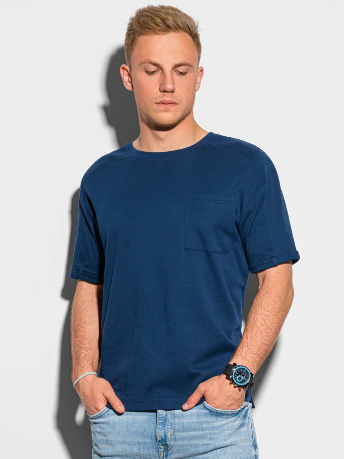 Pánské tričko bez potisku - námořnická modrá S1386
