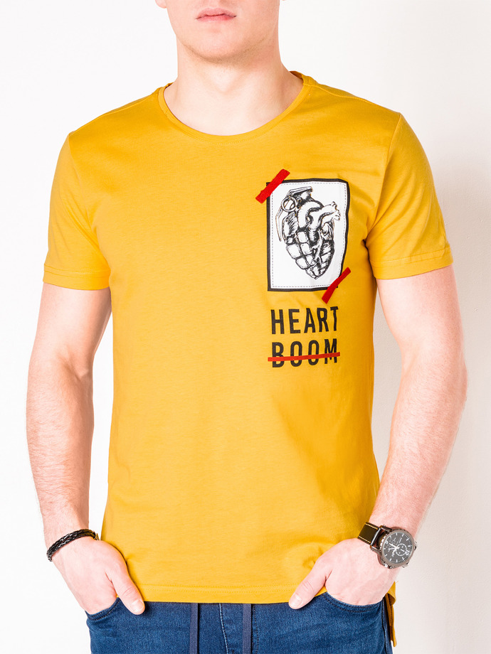 Pánské tričko s potiskem 984S - žluté