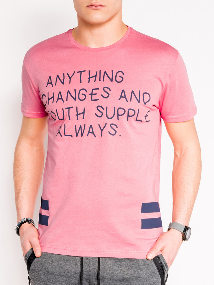 Pánské tričko s potiskem 986S - růžové
