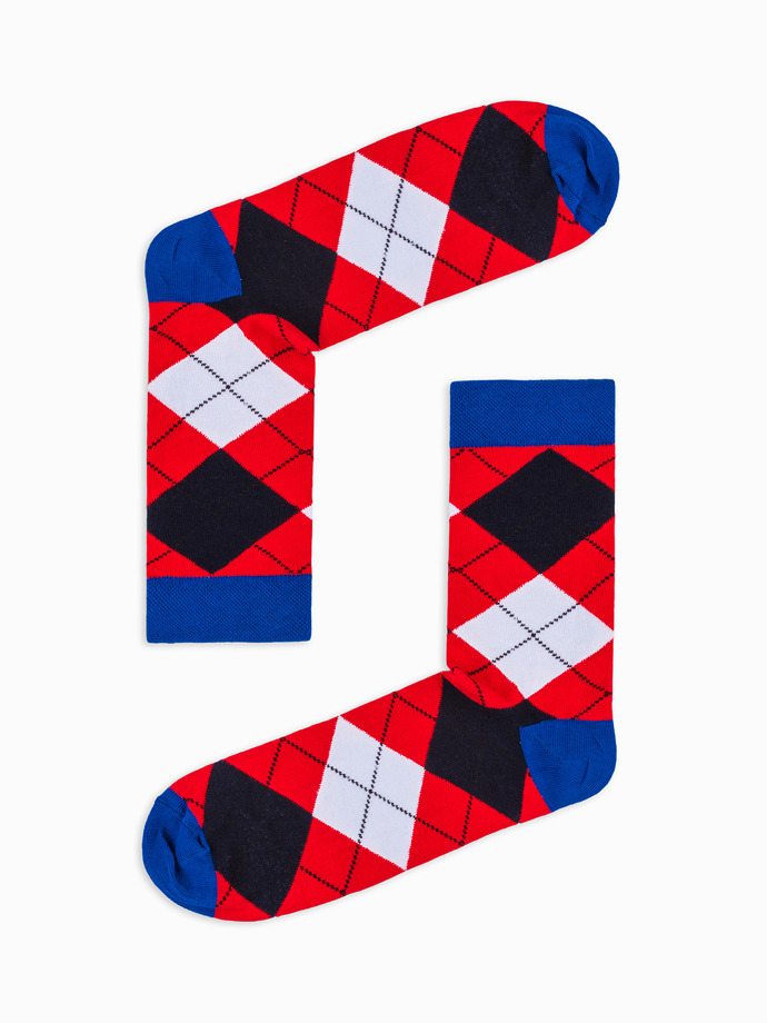 Pánské vzorované ponožky - červená U18