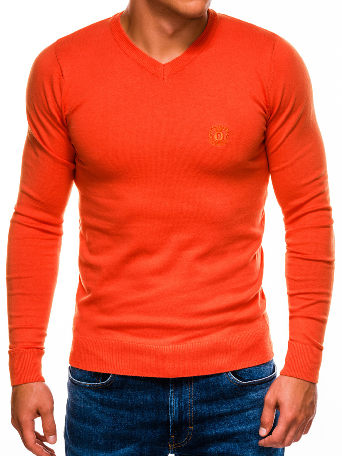 Pánský svetr - jiskřivě oranžová E74