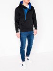 Men's printed hoodie DENIS - black/turquoise