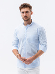 Pánská elegantní košile s dlouhým rukávem K307 - blankytně modrá
