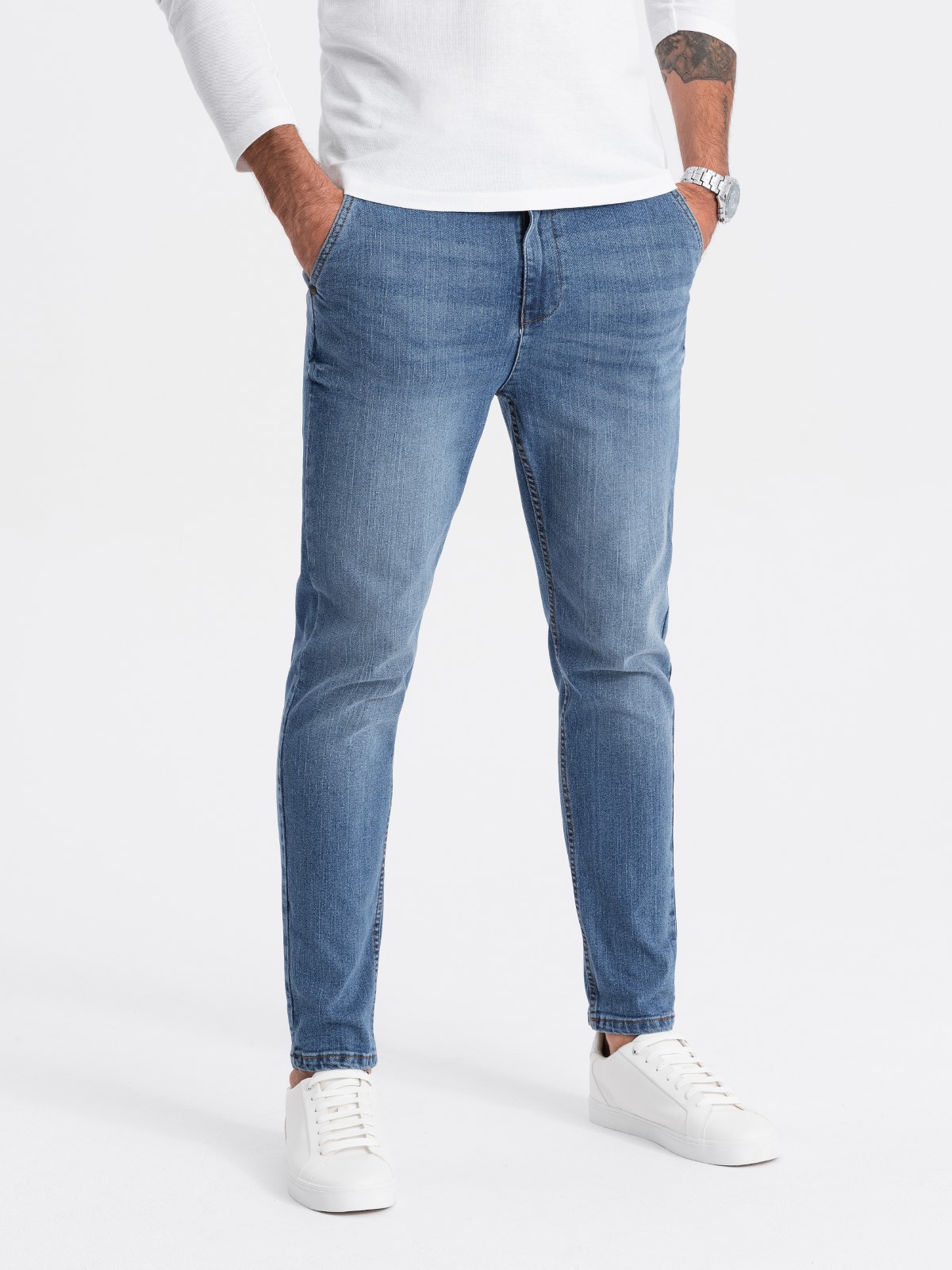 Levně Pánské džínové kalhoty CARROT FIT - modré V1 OM-PADP-0117