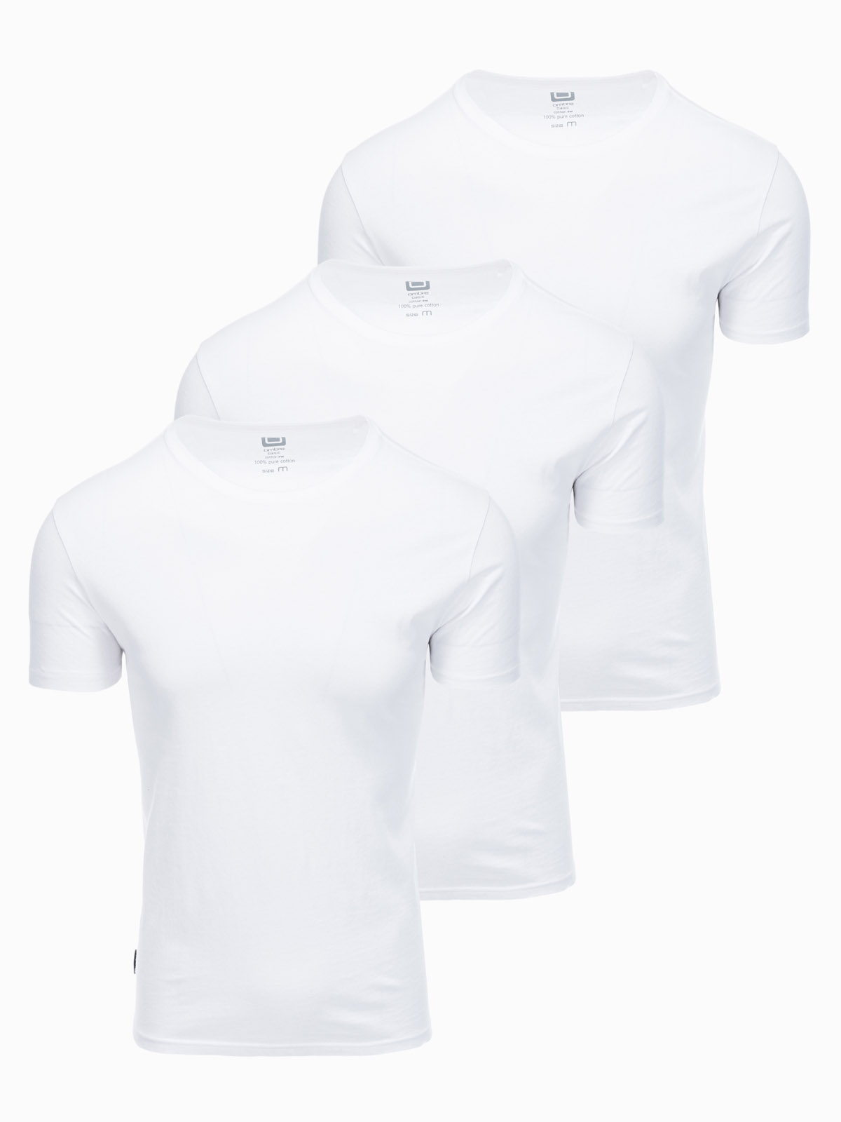 Levně Bavlněná trička BASIC 3-pack - bílá V10 Z30