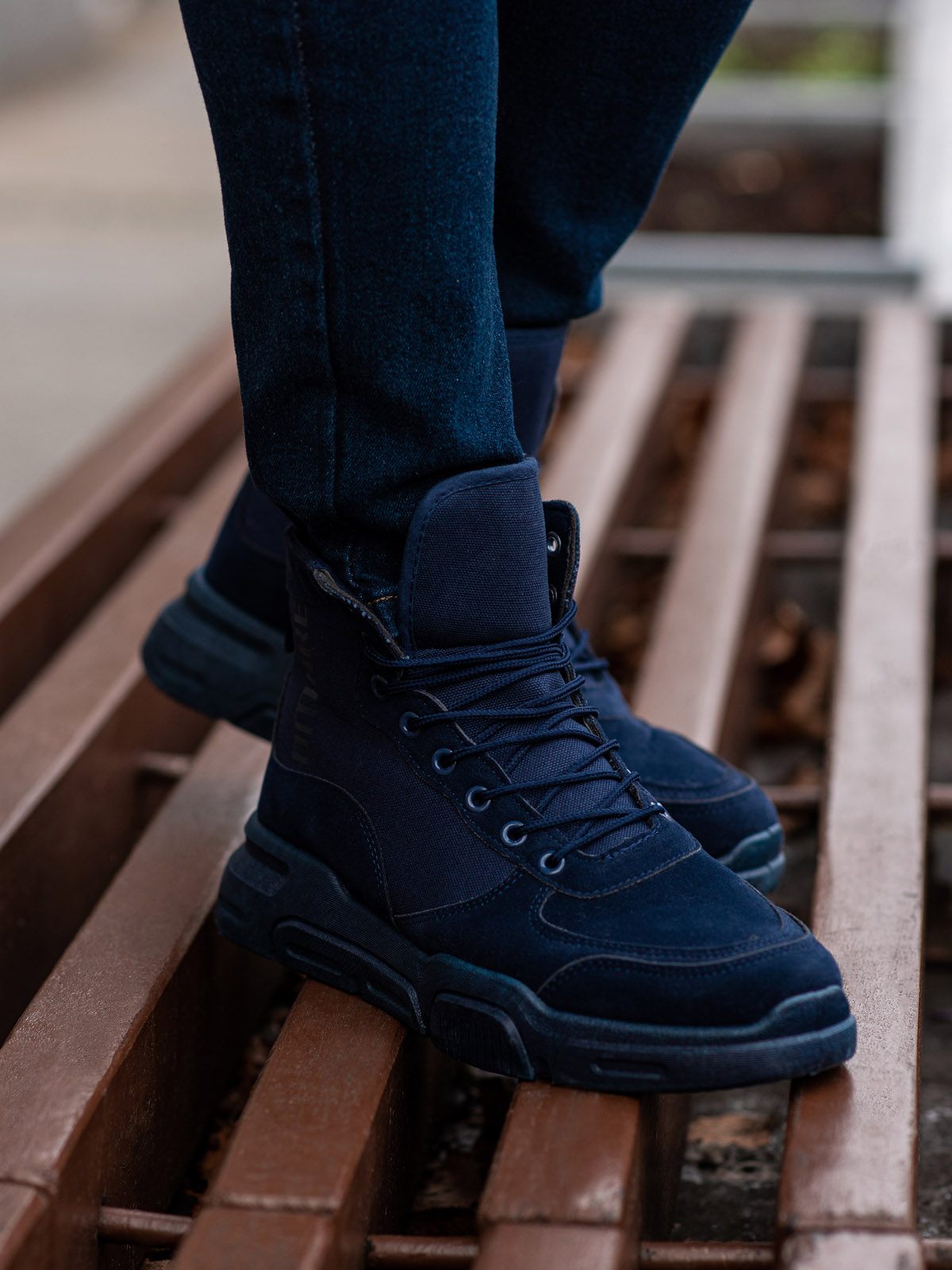 Levně Pánské sneakers boty - námořnická modrá T348