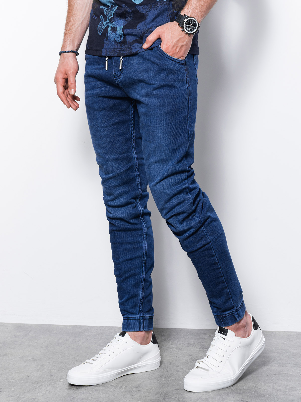 Levně Pánské džínové kalhoty jogger - modré P907