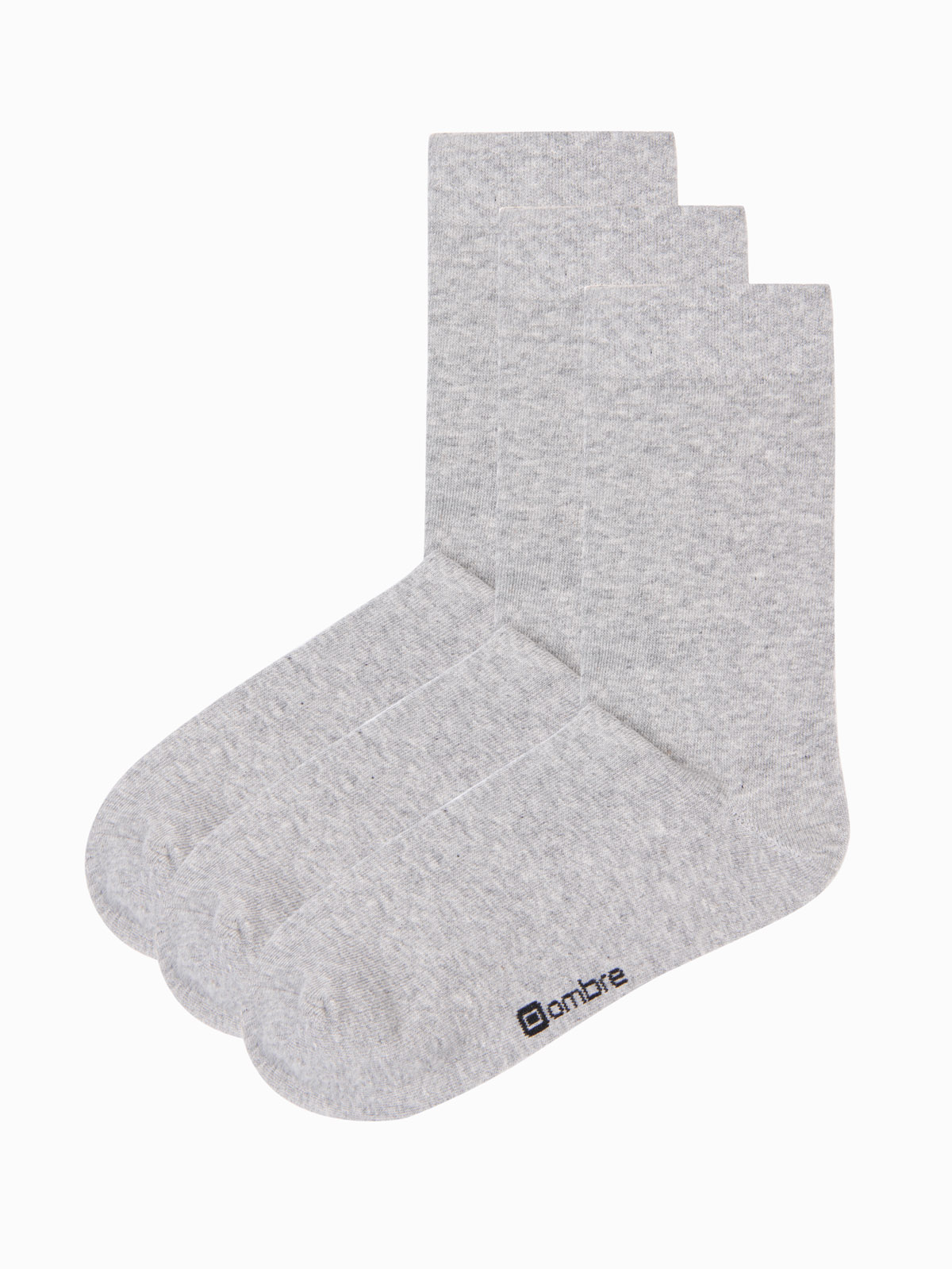 Levně Pánské dlouhé ponožky 3-pack - šedé V3 OM-SOLS-0101